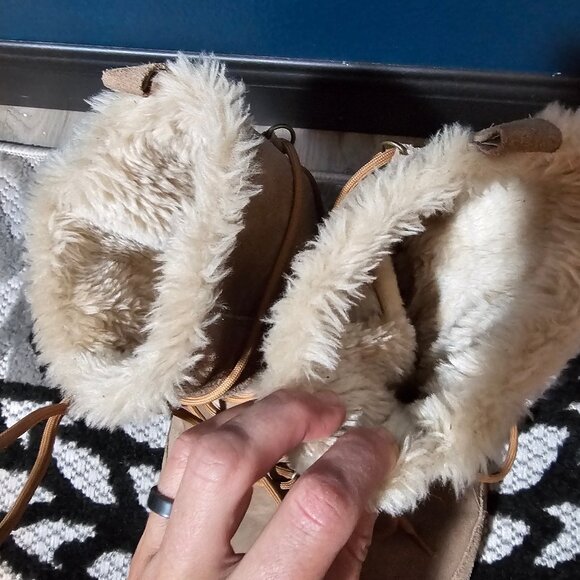 Snow Boot Women's Tan Suede Lace Up Mid Calf Boots - Picture 5 of 8